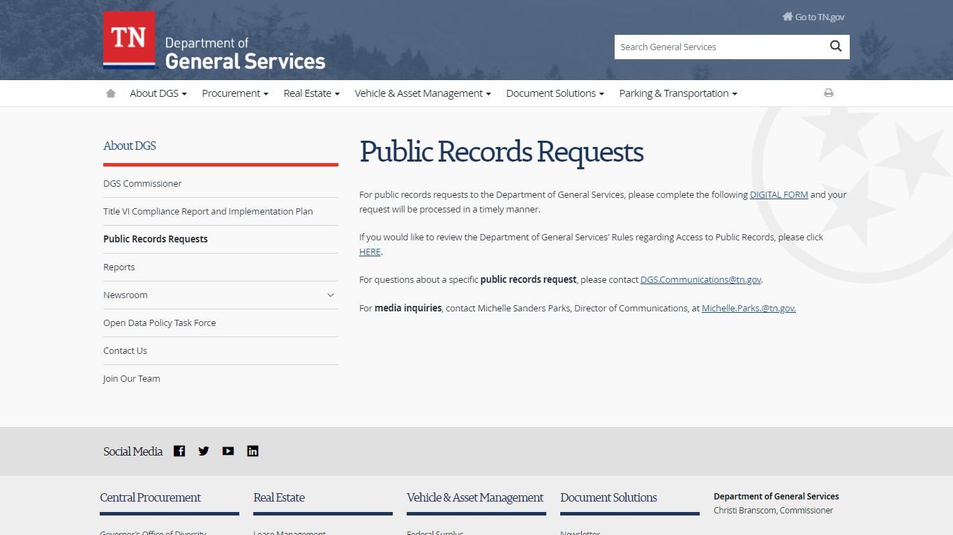 Public Records Requests - Tennessee